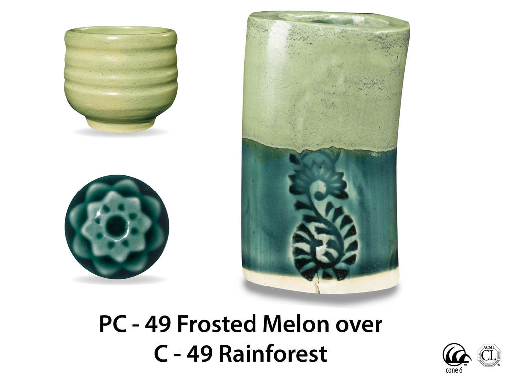 PC-49 Frosted Melon высокотемпературная глазурь Amaco