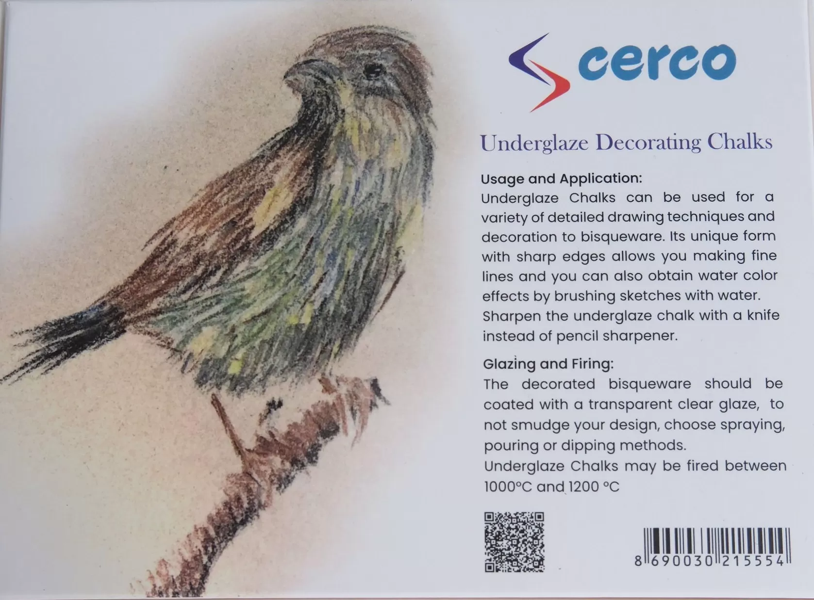 Набор подглазурных мелков для керамики (12 шт)