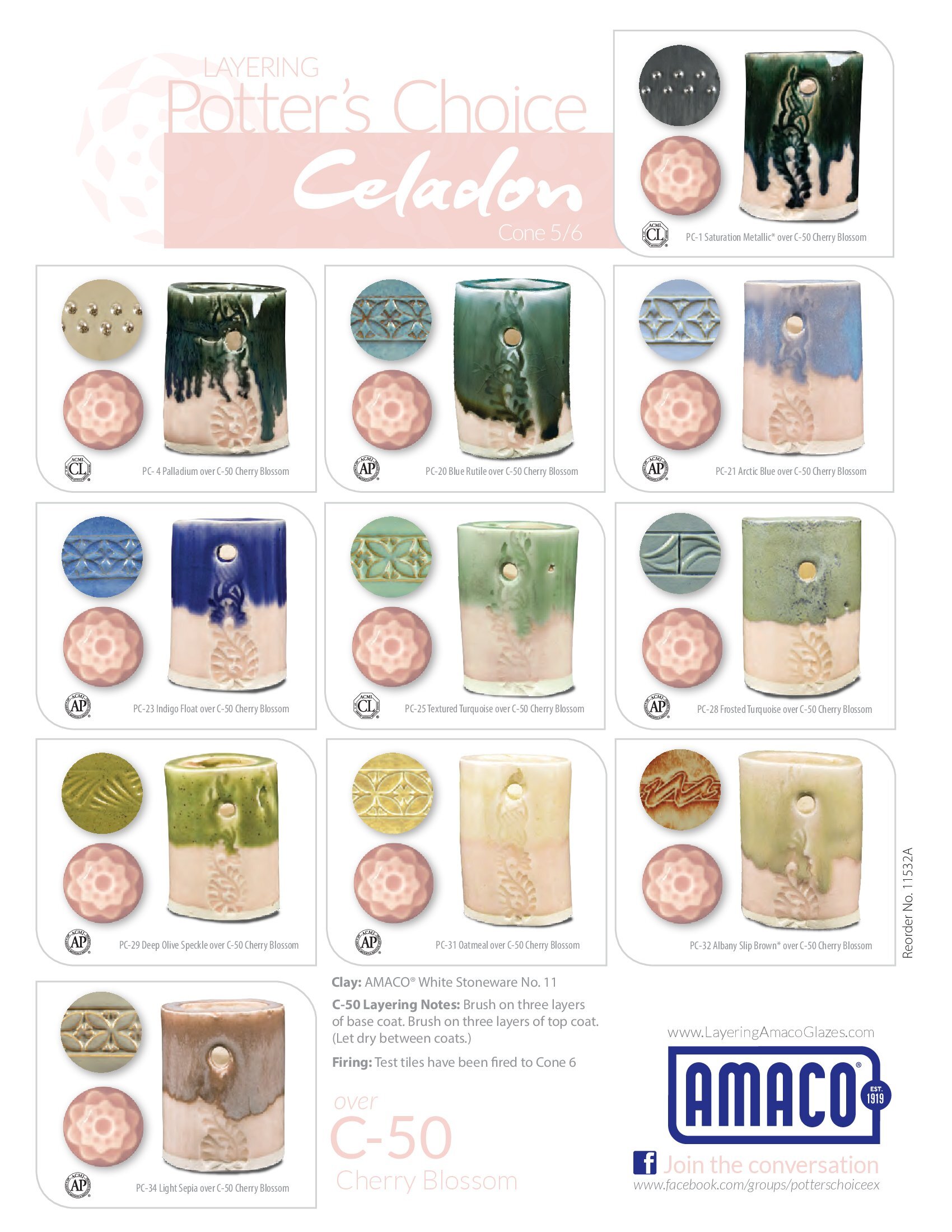 C-50 Cherry Blossom высокотемпературная глазурь Amaco