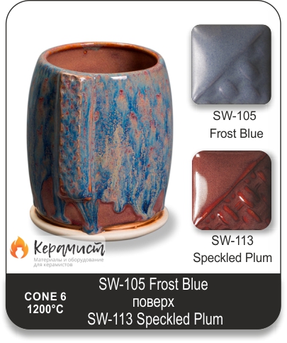 SW-113 Speckled Plum высокотемпературная глазурь Mayco